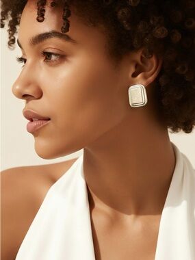 Ralph Lauren Silver-Tone Square Statement Earrings - Women's Jewelry